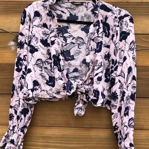 EXPRESS FLORAL TIE CROP
